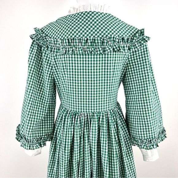 Victorian Choice Dickens Christmas Caroler Costume Civil War Pioneer Plaid Dress - Picture 5 of 8